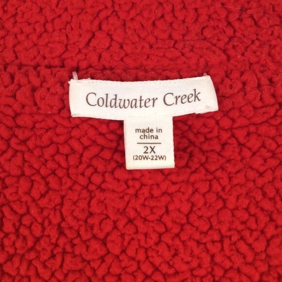 Coldwater Creek Sherpa Lined Vest Womens Plus Size 2X Full Zip Jersey Knit - Picture 8 of 9